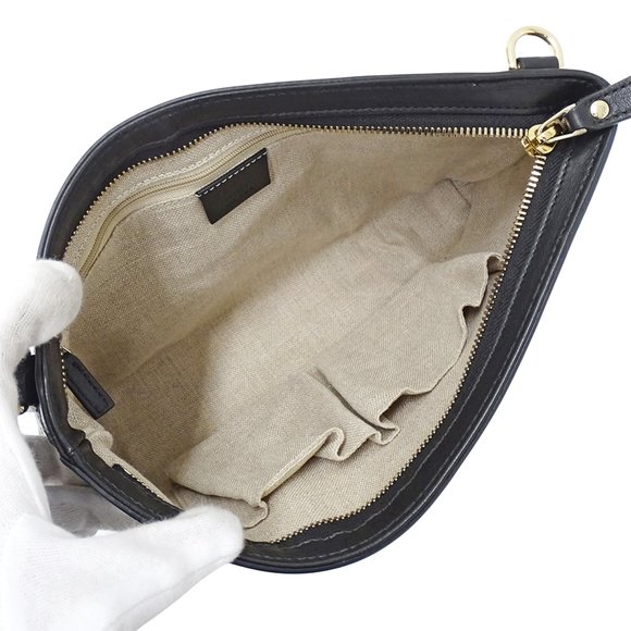 GUCCI Authentic Black Leather Shoulder Bag - Picture 5 of 10